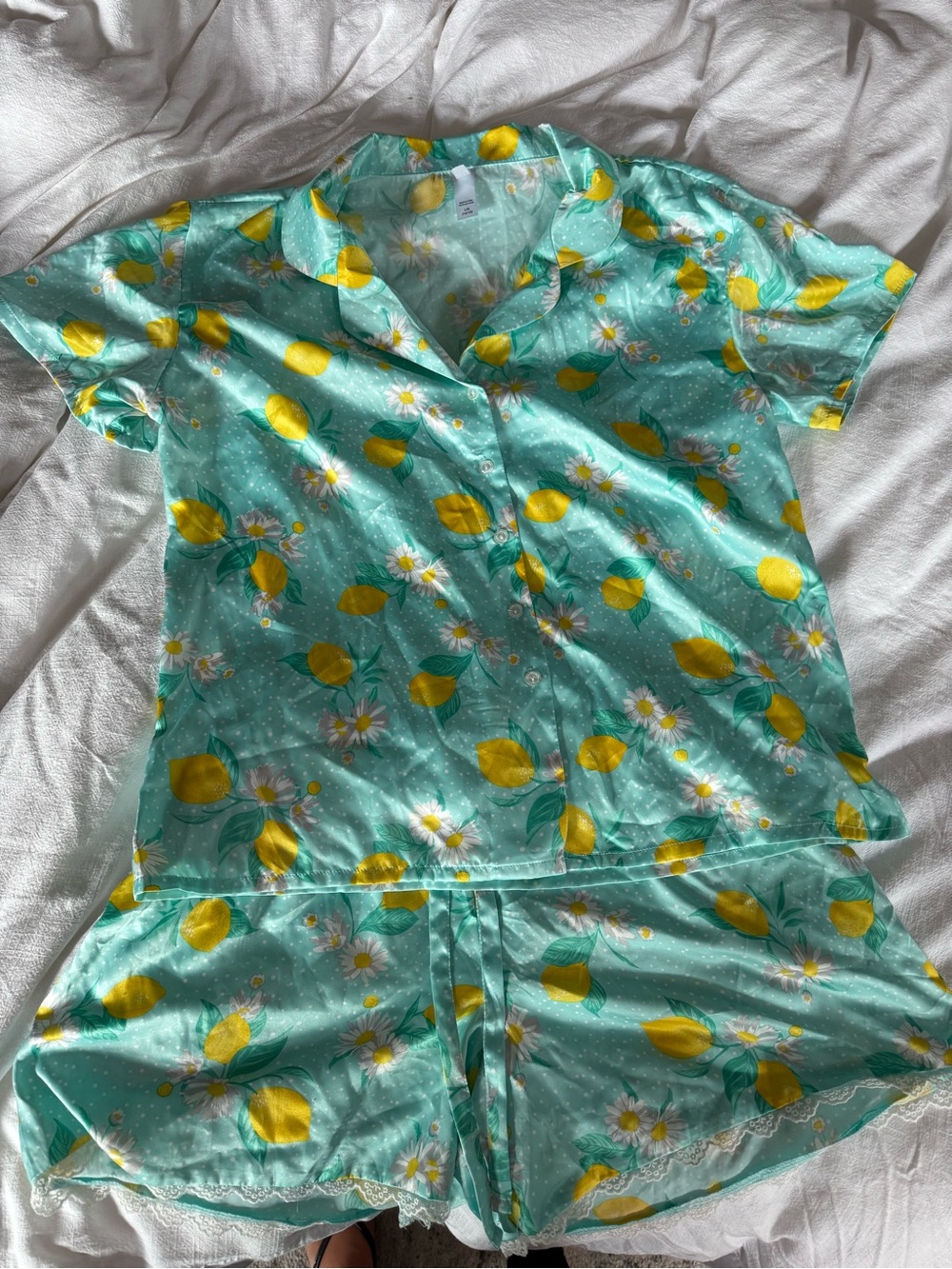 NWOT Flora Nikrooz Mint Lemon Daisy Short Pajama Set
